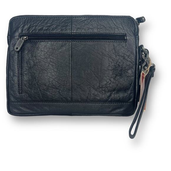 Spikes & Sparrow Tablet Case Black Buffalo Leather iPad Sleeve Zipper Bag 11x9.5 - Picture 2 of 10